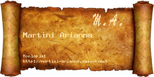 Martini Arianna névjegykártya